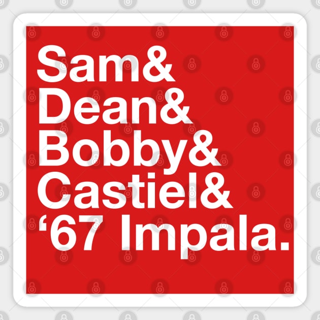 SUPERNATURAL Dean and Sam WINCHESTER Castiel Bobby Singer Magnet by YellowDogTees